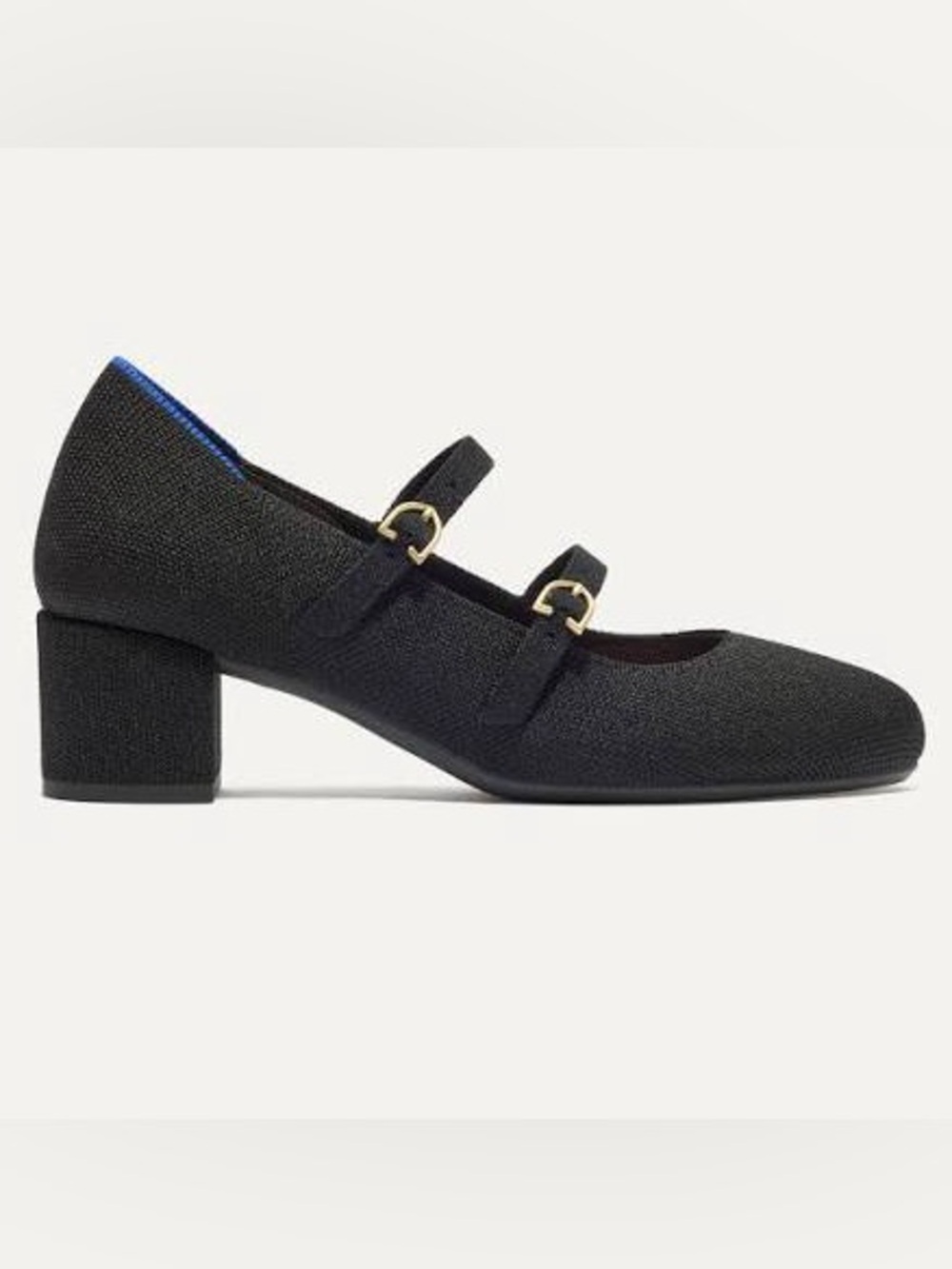 Rothy's The Double Buckle Mary Jane Heel Black Dress Shoes 6.5 NWT